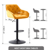 Set of 2/4 Bar Stools Velvet w/Armrest 8cm Thick Seat Swivel Bar Chair Breakfast