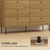 Bedroom Chest of Drawers, Modern 6 Drawer Dresser, Oak
