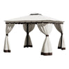 3m/4m Party Hardtop Marquee Gazebo Canopy w/ Aluminium Frame Netting & Curtains