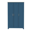 Wooden 3 Door Wardrobe with Hanging Rail Drawers Bedroom Storage Furniture