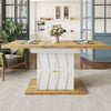 Extendable Dining Table, Telescopic Table 110-140cm with Storage Cabinet, White