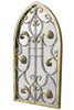 Large Mirror Rustic Design Arch Scroll Ornate Garden Wall Metal 40cm x 24cm