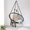 Boho Hanging Hammock Swing Chair Cotton Rope Swing for Indoor Outdoor Patio