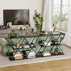 3-Tier Console Table with X-Shaped Metal Frame,Narrow Sofa Table with Shelves