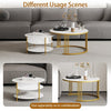 Set of 2 Nesting Coffee Tables Round Stacking Sofa Side Tables for Living Room