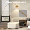 Arc Floor Lamp for Living Room, Free Standing Tall Lamp, Silver Tone
