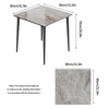 Rectangular Marble Dining Table 4-6 Seaters Black Metal Legs Kitchen Furniture
