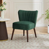 Modern Velvet Armless Accent Chair w/Adjustable Feet & Solid Wood Legs