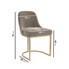 Set of 2 Mink Velvet Dining Chairs with Gold Legs - Callie CAL005