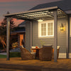 2.4x3 m Lean to Gazebo Outdoor Metal Harodtop Wall-Mounted Heavy Duty Pergolas