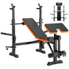 600lbs Weight Bench Adjustable Bench Press Set with Squat Rack Olympic Workout