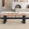 COSTWAY Rustic Coffee Table 120cm Farmhouse Style Accent Table-Oak
