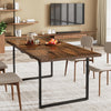 63-78.8'' Extendable Dining Table Kitchen Table with Metal Frame for 6-8 People