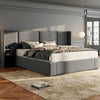 Hydraulic Ottoman Storage Bed 5ft King Upholstered Bed Frame with Headboard Grey