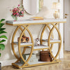 39.4" Console Table, Industrial 4-Tier Entryway Sofa Table with Metal Frame