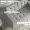Modern 2 Seater Sofa with Storage Compact Loveseat Sofa for Living Room Grey