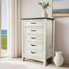 5 Drawers Dresser for Bedroom Wood Tall Chset of Drawer Metal Handle Living Room