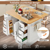 Mobile Kitchen Island Cart w/ Drawers, Adjustable Worktop, Storage Cabinet White