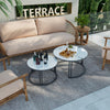2pcs Nesting Round Coffee Table Sintered Stone End Tables Living Room Furniture