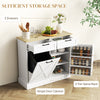 Sideboard with Tilt-out Trash Bin, Kitchen Sideboard with 2 Drawers, Shelves