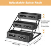 3-Tier Adjustable Height Spice Rack Organizer，Metal Storage for Kitchen Cabinet