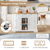 Kitchen Island Storage Trolley Cart with Drop Leaf, Drawers & Spice Racks, White
