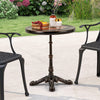 60CM Round Patio Dining Table Cast Aluminum Dining Table-Bronze