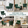 Modern Velvet Armless Accent Chair w/Adjustable Feet & Solid Wood Legs