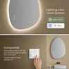 Bathroom Mirror with LED Lights Touch Dimmable Demister Irregular Wall Mounted