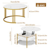 Set of 2 Nesting Coffee Tables Round Stacking Sofa Side Tables for Living Room