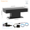 High Gloss Coffee Table with LED Light Living Room Cocktail Sofa Center Table