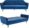 3 Seater Velvet Sofa Bed Click Clack 5 Colour Luxury Button Tufted Sleeper Couch