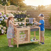 Honey Joy Mud Kitchen for Kids Outdoor Pretend Play Kitchen with Stoves
