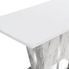 Memphis Small Dining Table In Filo Marble Effect With Glass Top