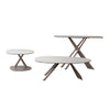 Side Table Ceramic Glass Top Crisscross Metal Frame Bedside End Table Furniture