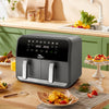 10-in-1 Dual Air Fryer Double Basket Touch Screen Oil Free Digital Oven Cooker