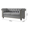 Large 2 seater Chesterfield Style Button Sofa Couch Linen Fabric Settee Victoria