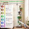 Rolling Round Display Rack with 16-Color LED Lights