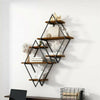 Wall Mounted Floating Shelves Wood Partition Storage Geometric Open Wall Rack UK