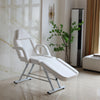White Beauty Bed Adjustable Massage Table Spa Salon Bed Recliner w/Stool