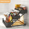 3-Tier Adjustable Height Spice Rack Organizer，Metal Storage for Kitchen Cabinet