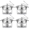 Wilprep 6qt Chafing Dish Buffet Set of 4 Stainless Steel Food Warmers Party 5.5L