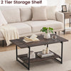 40''Coffee Table with Storage Shelf,Rustic Farmhouse Sofa Table for Small Spaces