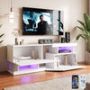White 140CM TV Cabinet with LED Lights Entertainment Centre TV Stand Media Xfyfq
