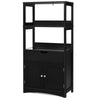Freestanding Bathroom Floor Cabinet Wooden Tall Storage Cupboard 2 Open Shelves