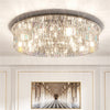 Round Crystal Chandelier Flush Mount LED Ceiling Light Fixture Lamp Color Adjust