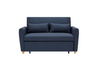 Sofa Bed Pull Out 2-Seater Double Linen Blend Metal Frame Guest Bed | Navy Blue
