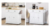 Kitchen Storage Trolley with Adjustable Shelf Rolling Kitchen Island White