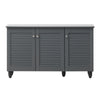 Shoe Storage Cabinet 3 Slatted Doors Rack Cupboard Stand Drawer Unit Footwear