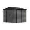 Grey Wood Grain Metal Garden Shed 8x7ft Outdoor Storage House with Foundation